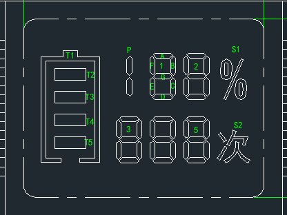 電量顯示器段碼液晶顯示屏